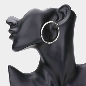 Hypoallergenic Hard to find Clip On Hoop Earrings 2"